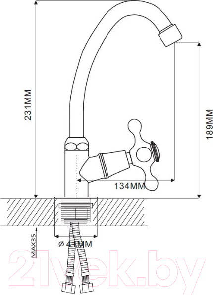 Изображение товара Кран на одну воду Ekko Моно E41008