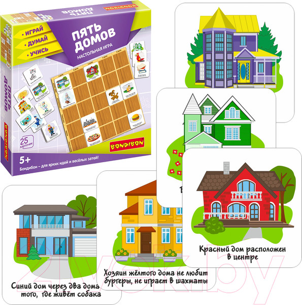 Изображение товара Настольная игра Bondibon Пять домов / ВВ4707