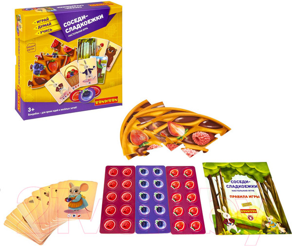 Изображение товара Настольная игра Bondibon Соседи-сладкоежки. Играй. Думай. Учись / ВВ4708