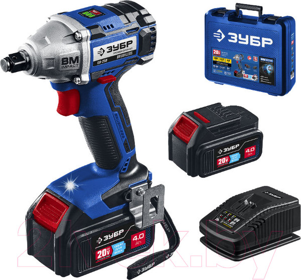 Изображение товара Аккумуляторный гайковерт Зубр GB-250-42 (кейс)