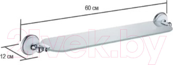 Изображение товара Полка для ванной Ekko E3807 (хром/белый)