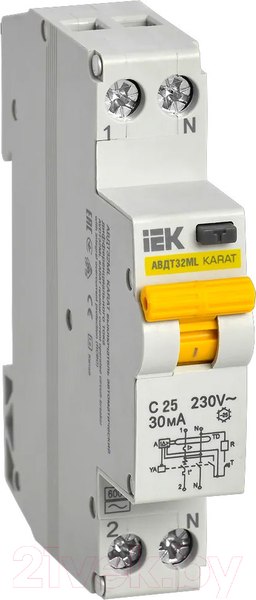 Изображение товара Дифференциальный автомат IEK АВДТ32МL C25 / MVD12-1-025-C-030