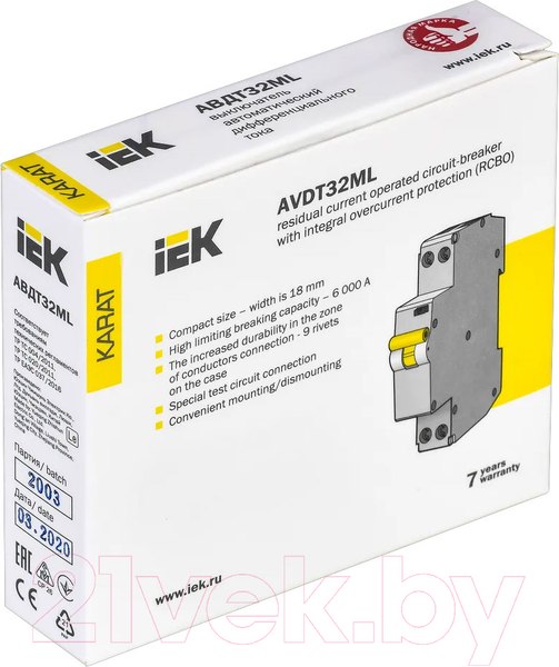 Изображение товара Дифференциальный автомат IEK АВДТ32МL C25 / MVD12-1-025-C-030