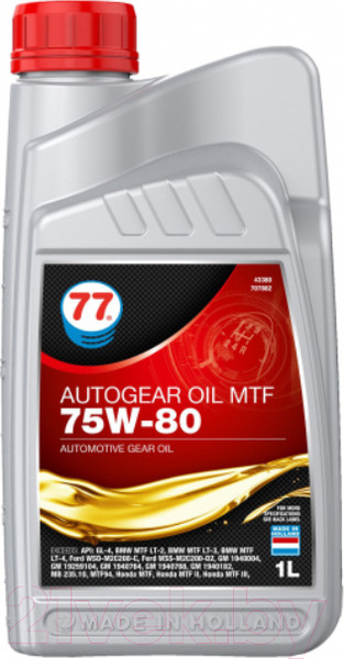 Изображение товара Трансмиссионное масло 77 Lubricants Autogear Oil MTF 75W-80 / 707882 (1л)