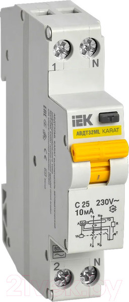Изображение товара Дифференциальный автомат IEK АВДТ32МL C25 / MVD12-1-025-C-010