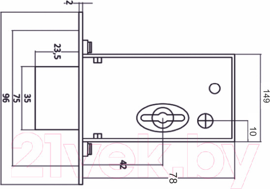 Изображение товара Замок врезной Vettore 800 CP (хром)