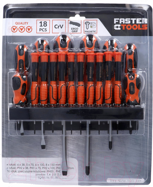 Изображение товара Набор отверток Faster Tools 2539 (18шт)