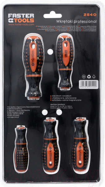 Изображение товара Набор отверток Faster Tools 2540 (5шт)