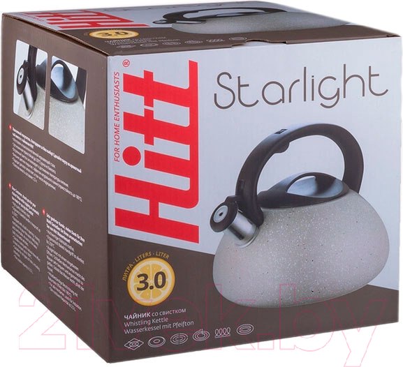 Изображение товара Чайник со свистком Hitt Starlight H01033 (коричневый мрамор)