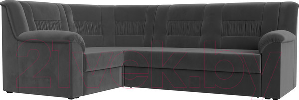 Изображение товара Диван угловой Лига Диванов Карелия 343 левый (велюр серый)