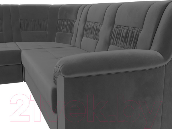 Изображение товара Диван угловой Лига Диванов Карелия 343 левый (велюр серый)