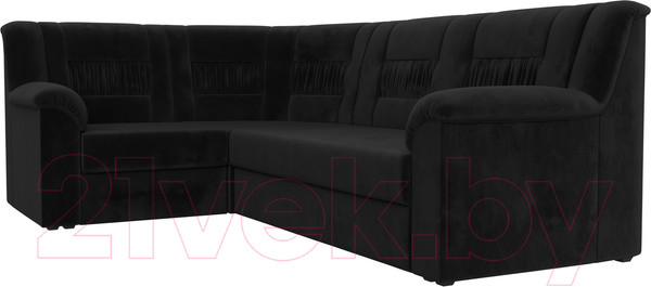 Изображение товара Диван угловой Лига Диванов Карелия 343 левый (велюр черный)
