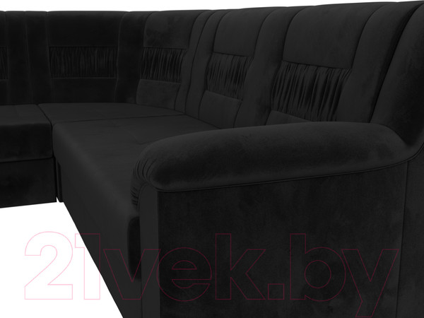 Изображение товара Диван угловой Лига Диванов Карелия 343 левый (велюр черный)