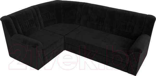 Изображение товара Диван угловой Лига Диванов Карелия 343 левый (велюр черный)