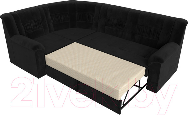 Изображение товара Диван угловой Лига Диванов Карелия 343 левый (велюр черный)