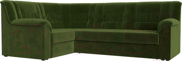 Изображение товара Диван угловой Лига Диванов Карелия 343 левый (микровельвет зеленый)