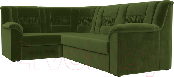 Изображение товара Диван угловой Лига Диванов Карелия 343 левый (микровельвет зеленый)