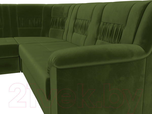 Изображение товара Диван угловой Лига Диванов Карелия 343 левый (микровельвет зеленый)