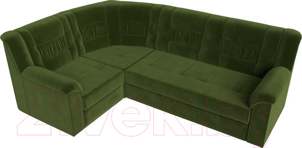 Изображение товара Диван угловой Лига Диванов Карелия 343 левый (микровельвет зеленый)