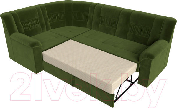 Изображение товара Диван угловой Лига Диванов Карелия 343 левый (микровельвет зеленый)