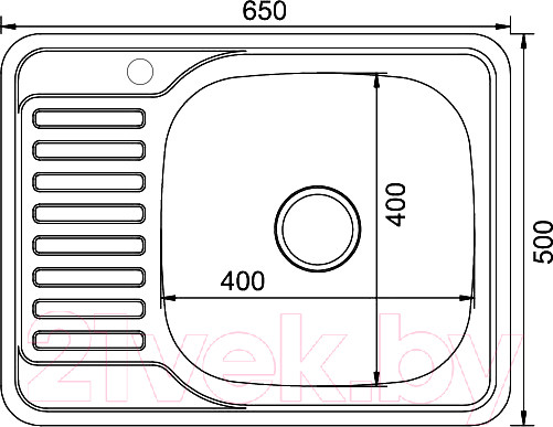 Изображение товара Мойка кухонная Mixline R 529332 (с сифоном)