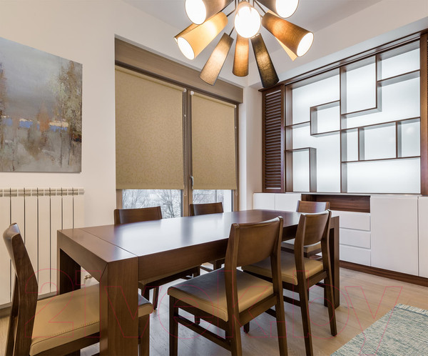 Изображение товара Рулонная штора Delfa Сантайм Жаккард Прима СРШ-01 МД8839 (68x170, бежевый)