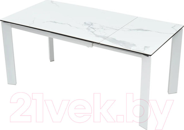 Изображение товара Обеденный стол M-City Corner 120 High Gloss / DECDF5052THGSTATWHT (Statuario керамика/белый)