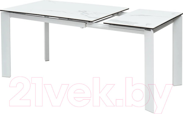 Изображение товара Обеденный стол M-City Corner 120 High Gloss / DECDF5052THGSTATWHT (Statuario керамика/белый)