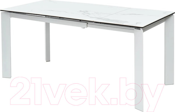 Изображение товара Обеденный стол M-City Corner 120 High Gloss / DECDF5052THGSTATWHT (Statuario керамика/белый)