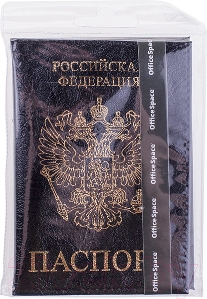 Изображение товара Обложка на паспорт OfficeSpace Герб KPs_1689 / 176873 (черный)