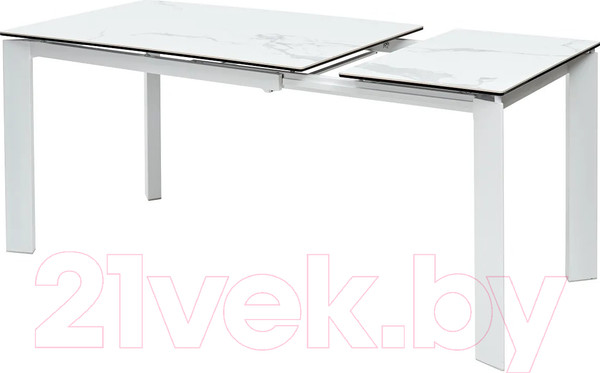 Изображение товара Обеденный стол M-City Corner 120 Matte / 614М04879 (белый мрамор матовый керамика/белый)