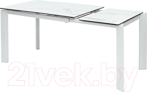 Изображение товара Обеденный стол M-City Corner 120 Matte / 614М04879 (белый мрамор матовый керамика/белый)