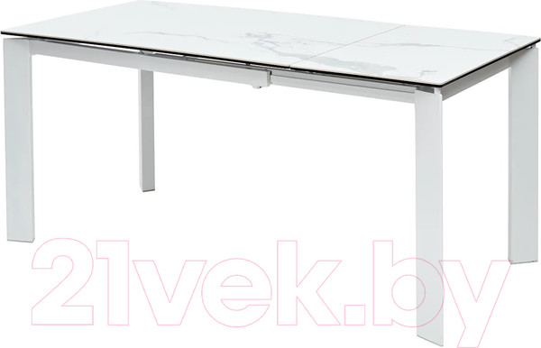 Изображение товара Обеденный стол M-City Corner 120 Matte / 614М04879 (белый мрамор матовый керамика/белый)