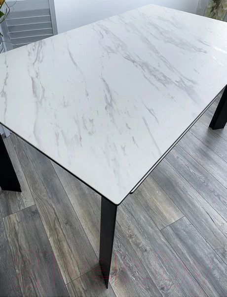 Изображение товара Обеденный стол M-City Cremona 180 KL-99 / DECDF501TKL99BLK180 (белый мрамор матовый/черный)