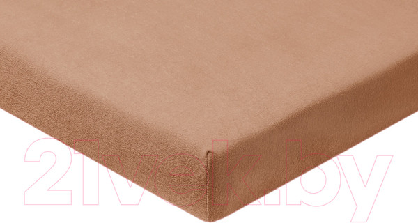 Изображение товара Простыня AlViTek Махровая на резинке 140x200x20 / ПМР-КАК-140 (какао)
