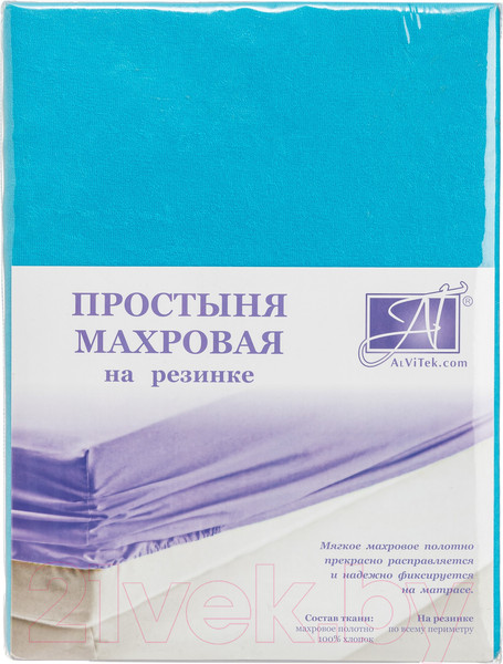 Изображение товара Простыня AlViTek Махровая на резинке 140x200x20 / ПМР-ЛАГ-140 (лагуна)