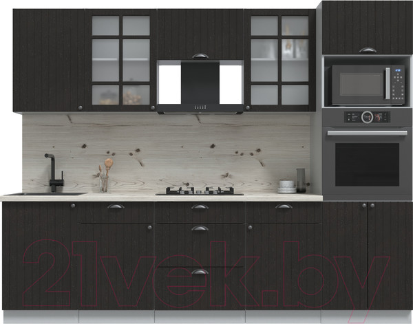 Изображение товара Кухонный гарнитур Интерлиния Берес 2.7В (дуб английский/бискайская сосна)