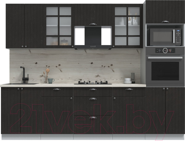 Изображение товара Кухонный гарнитур Интерлиния Берес 2.8В (дуб английский/бискайская сосна)