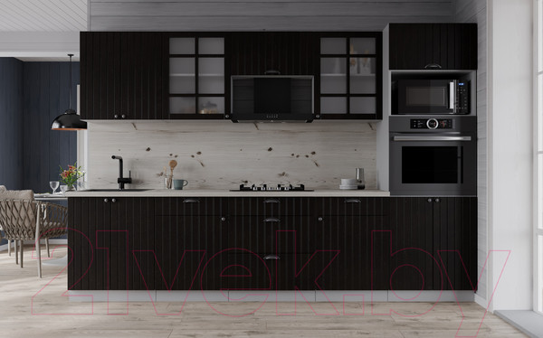 Изображение товара Кухонный гарнитур Интерлиния Берес 2.8В (дуб английский/бискайская сосна)