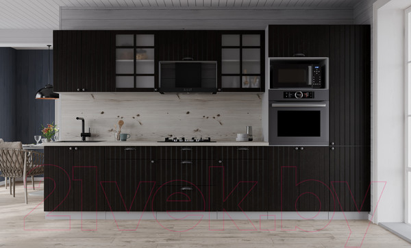 Изображение товара Кухонный гарнитур Интерлиния Берес 3.2В (дуб английский/бискайская сосна)