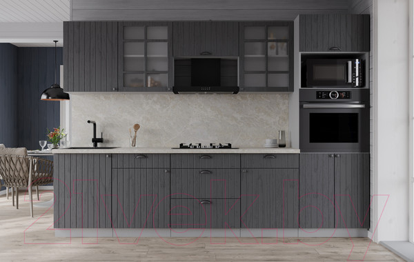 Изображение товара Кухонный гарнитур Интерлиния Берес 2.7В (дуб серый/опал светлый)