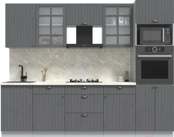 Изображение товара Кухонный гарнитур Интерлиния Берес 2.7В (дуб серый/опал светлый)