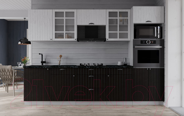 Изображение товара Кухонный гарнитур Интерлиния Берес 2.7В (дуб английский/дуб полярный/кастилло темный)