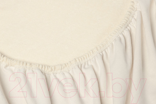 Изображение товара Простыня AlViTek Махровая на резинке 140x200x20 / ПМР-МО-140 (молочный)