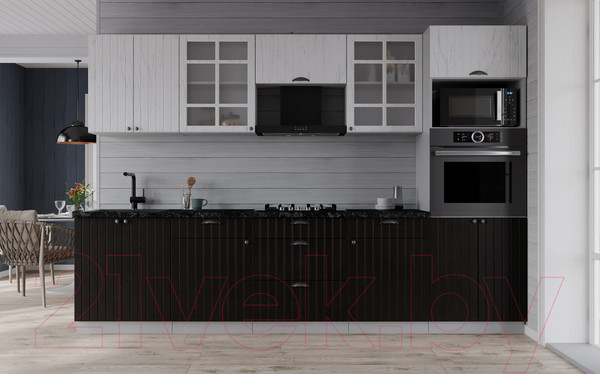 Изображение товара Кухонный гарнитур Интерлиния Берес 2.8В (дуб английский/дуб полярный/кастилло темный)