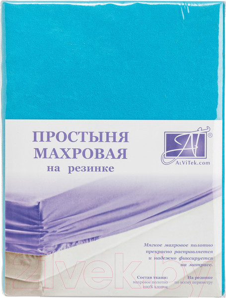 Изображение товара Простыня AlViTek Махровая на резинке 180x200x20 / ПМР-ЛАГ-180(180) (лагуна)