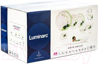 Изображение товара Набор столовой посуды Luminarc Diwali White Orchid P0328 (46пр)