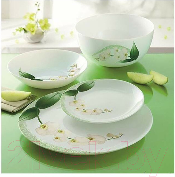 Изображение товара Набор столовой посуды Luminarc Diwali White Orchid P0328 (46пр)