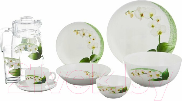Изображение товара Набор столовой посуды Luminarc Diwali White Orchid P0328 (46пр)
