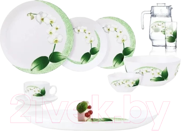 Изображение товара Набор столовой посуды Luminarc Diwali White Orchid P0328 (46пр)